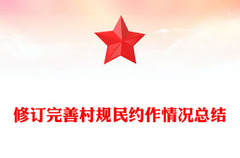 修訂完善村規民約作情況總結
