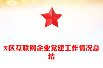 X區(qū)互聯網企業(yè)黨建工作情況總結