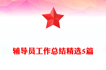 輔導(dǎo)員工作總結(jié)精選5篇