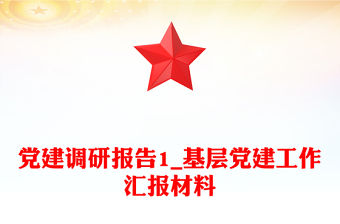 黨建調(diào)研報告1_基層黨建工作匯報材料