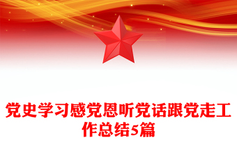 黨史學(xué)習(xí)感黨恩聽黨話跟黨走工作總結(jié)5篇