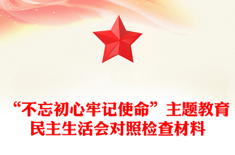 “不忘初心牢記使命”主題教育民主生活會對照檢查材料