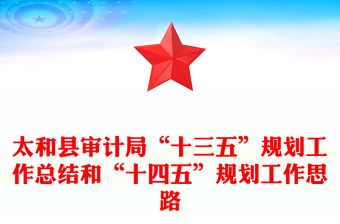 太和縣審計(jì)局“十三五”規(guī)劃工作總結(jié)和“十四五”規(guī)劃工作思路