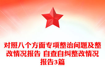 對照八個方面專項整治問題及整改情況報告 自查自糾整改情況報告3篇