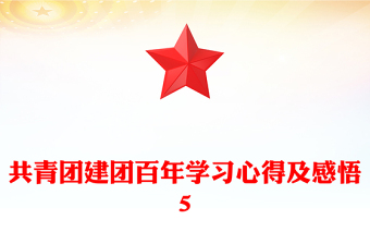 共青團(tuán)建團(tuán)百年學(xué)習(xí)心得及感悟5