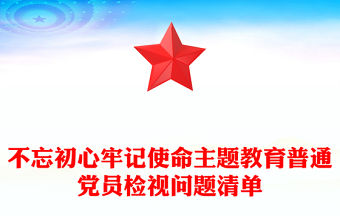 不忘初心牢記使命主題教育普通黨員檢視問題清單