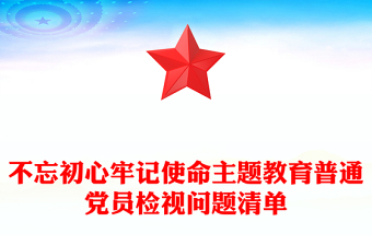 不忘初心牢記使命主題教育普通黨員檢視問題清單