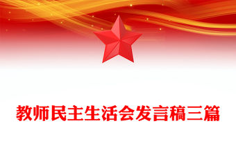 教師民主生活會發言稿三篇