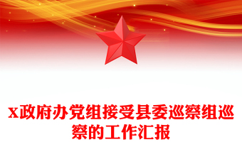 X政府辦黨組接受縣委巡察組巡察的工作匯報 X政府辦黨組接受縣委巡察組巡察的工作匯報