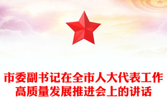 市委副書記在全市人大代表工作高質量發展推進會上的講話