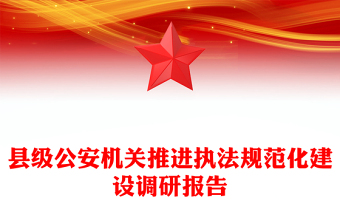 縣級公安機關推進執(zhí)法規(guī)范化建設調(diào)研報告