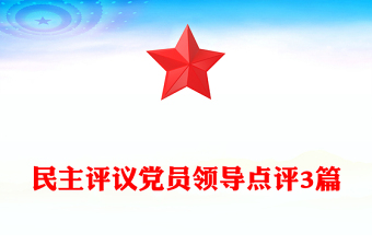 民主評議黨員領(lǐng)導(dǎo)點評3篇