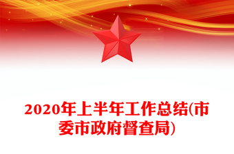 2020年上半年工作總結(jié)(市委市政府督查局)