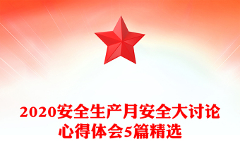 2020安全生產(chǎn)月安全大討論心得體會5篇精選