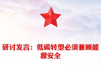 研討發(fā)言:低碳轉(zhuǎn)型必須兼顧能源安全