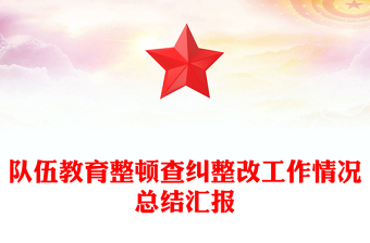 隊伍教育整頓查糾整改工作情況總結(jié)匯報