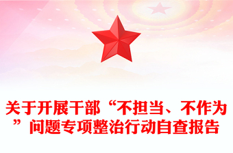 關(guān)于開展干部“不擔(dān)當(dāng)、不作為”問題專項(xiàng)整治行動(dòng)自查報(bào)告