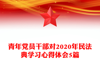青年黨員干部對(duì)2020年民法典學(xué)習(xí)心得體會(huì)5篇