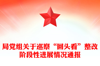 局黨組關于巡察“回頭看”整改階段性進展情況通報