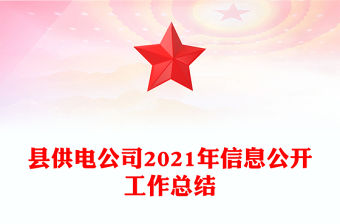 縣供電公司2021年信息公開工作總結