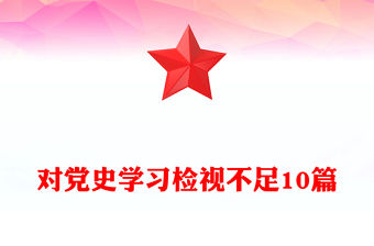 對(duì)黨史學(xué)習(xí)檢視不足10篇