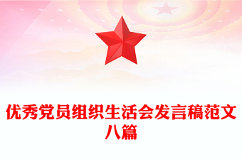 優(yōu)秀黨員組織生活會(huì)發(fā)言稿范文八篇