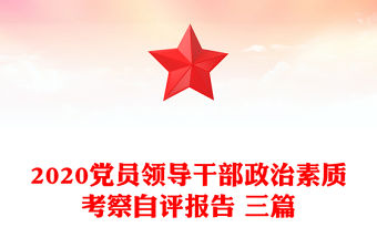 2020黨員領導干部政治素質考察自評報告 三篇