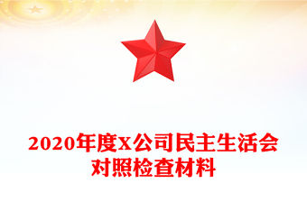 2020年度X公司民主生活會(huì)對(duì)照檢查材料