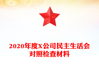 2020年度X公司民主生活會(huì)對(duì)照檢查材料