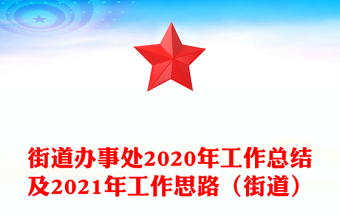 街道辦事處2020年工作總結(jié)及2021年工作思路(街道)