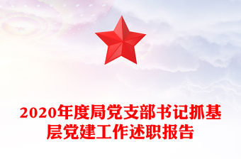2020年度局黨支部書(shū)記抓基層黨建工作述職報(bào)告