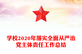 學校2020年落實全面從嚴治黨主體責任工作總結(jié)