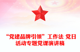 “黨建品牌引領(lǐng)”工作法 黨日活動(dòng)專(zhuān)題黨課演講稿
