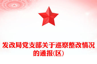 發改局黨支部關于巡察整改情況的通報(區)