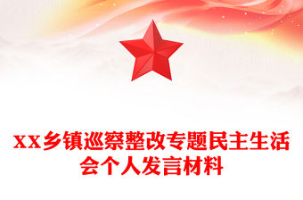 XX鄉鎮巡察整改專題民主生活會個人發言材料