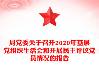 局黨委關(guān)于召開2020年基層黨組織生活會和開展民主評議黨員情況的報告