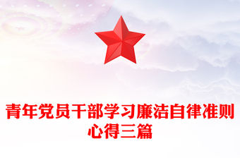 青年黨員干部學習廉潔自律準則心得三篇