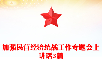 加強(qiáng)民營經(jīng)濟(jì)統(tǒng)戰(zhàn)工作專題會上講話3篇