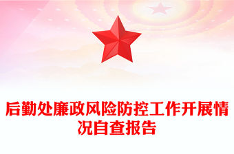 后勤處廉政風險防控工作開展情況自查報告