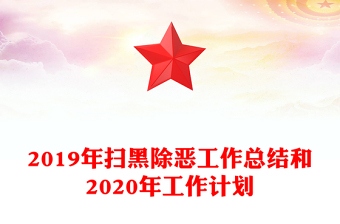 2019年掃黑除惡工作總結(jié)和2020年工作計(jì)劃