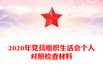 2020年黨員組織生活會(huì)個(gè)人對(duì)照檢查材料