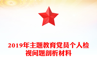 2019年主題教育黨員個人檢視問題剖析材料