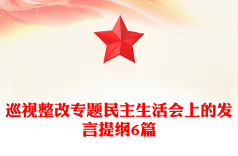 巡視整改專題民主生活會(huì)上的發(fā)言提綱6篇