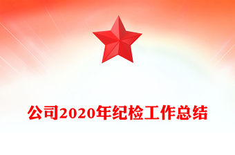 公司2020年紀檢工作總結