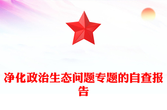 凈化政治生態(tài)問題專題的自查報告