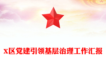 X區(qū)黨建引領(lǐng)基層治理工作匯報(bào)