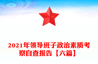 2021年領(lǐng)導(dǎo)班子政治素質(zhì)考察自查報(bào)告【六篇】