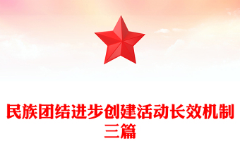 民族團結(jié)進步創(chuàng)建活動長效機制三篇