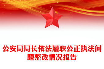 公安局局長依法履職公正執(zhí)法問題整改情況報告