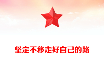 堅定不移走好自己的路